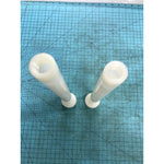 Lot of 2 OEM White Plastic Threaded Tube Rod Assemblies 12" & 12-1/2"