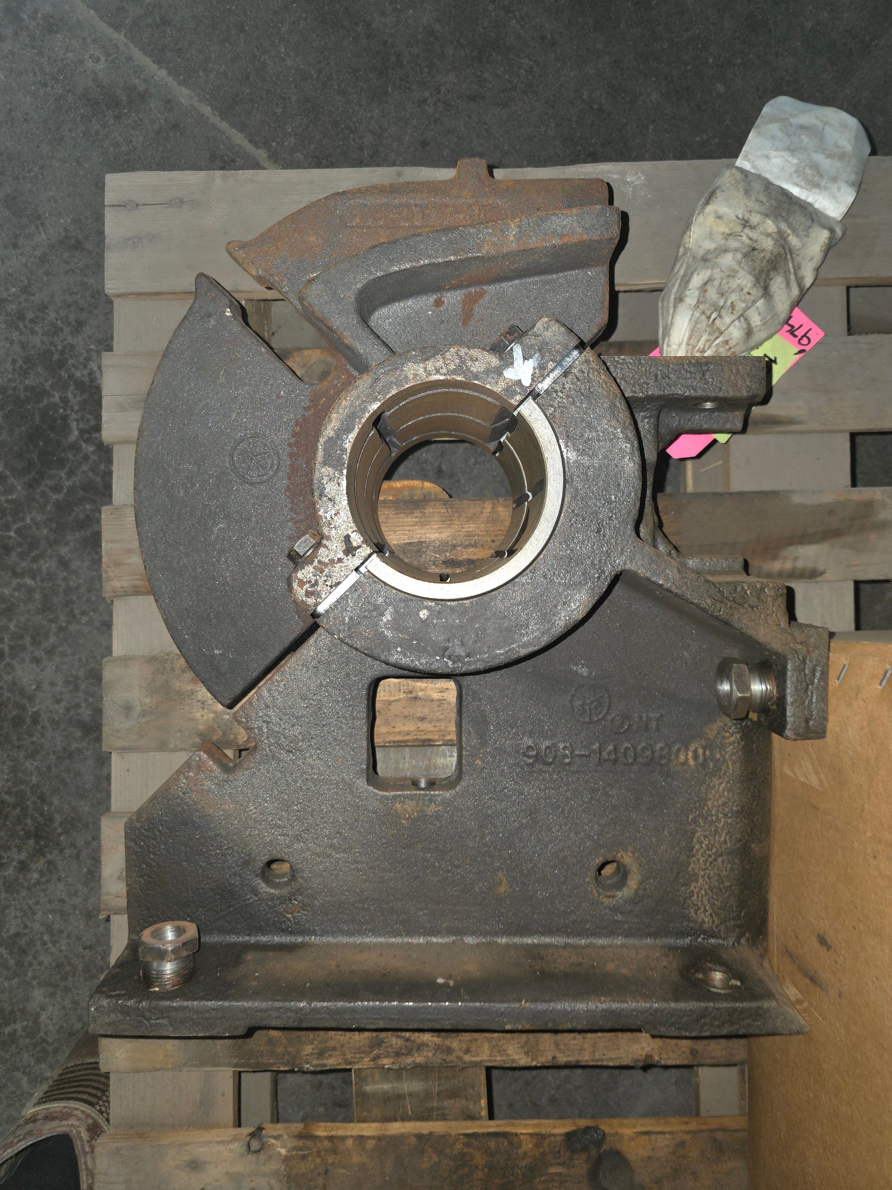 Front Grate Shaft Bearing Assembly – Cast-Iron Housing, Split Cap, Bronze Sleeve