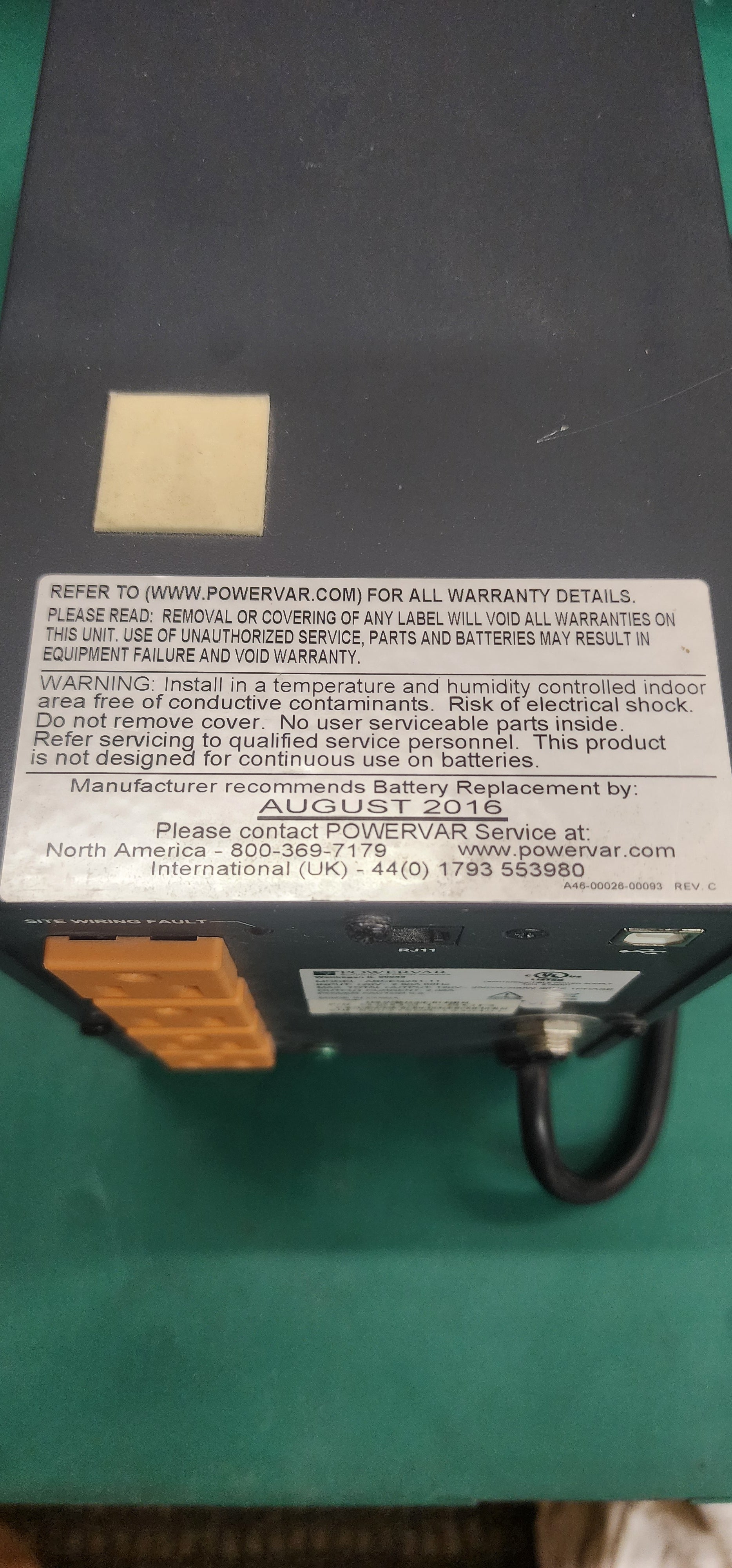 POWERVAR ABCEG251-11, Uninterruptible Power Supply (UPS)