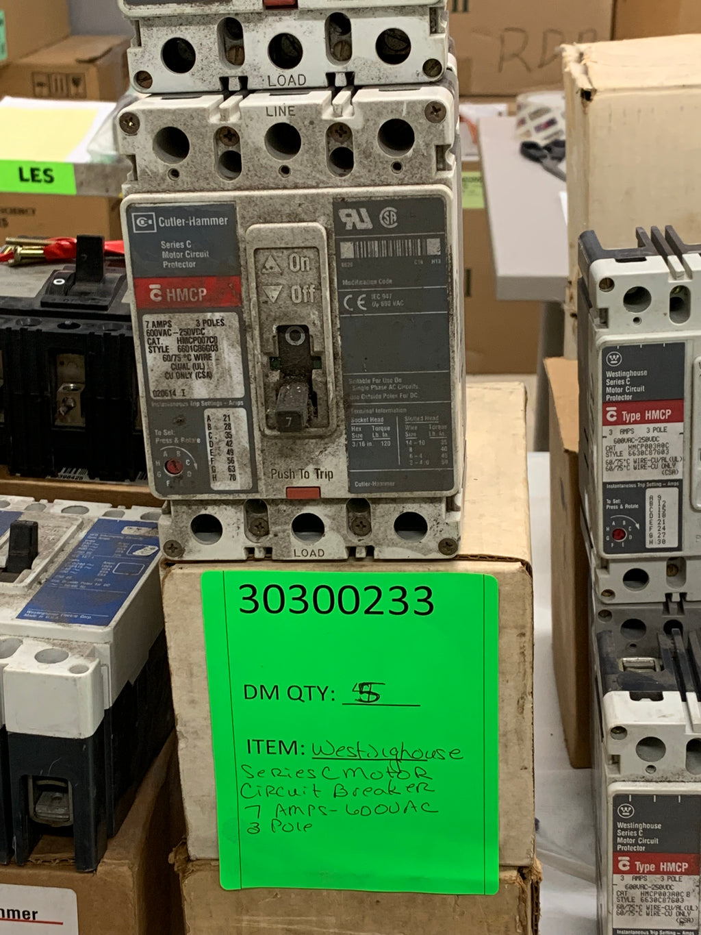 WESTINGHOUSE C CIRCUIT PROTECT 7AMPS 600VAC HMCP007COC