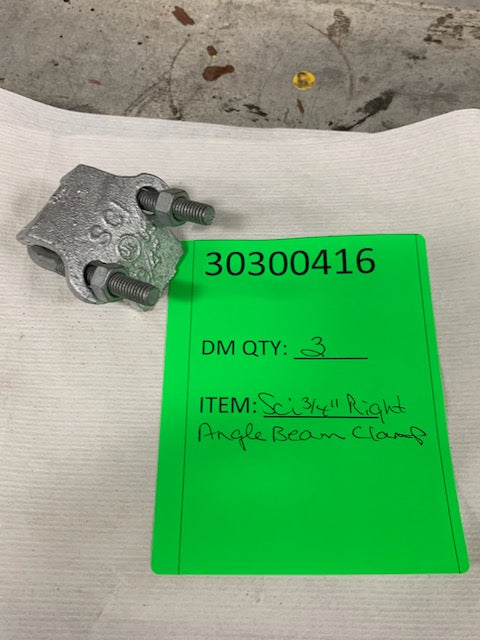 Sci 3/4"- Right angle beam clamp for conduit pipe threaded rod