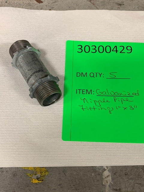 Galvanized Nipple Pipe Fitting - 1"x3"