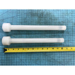Lot of 2 OEM White Plastic Threaded Tube Rod Assemblies 12" & 12-1/2"