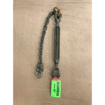 Adjustable Turnbuckle 5/8" Thread x 17.5"-26.5" Jaw & Jaw w/ Chain Galvanized