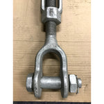 1/2" Jaw & Jaw Turnbuckle 33-45" Adjustable Clevis Ends Galvanized Heavy Duty