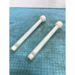 Lot of 2 OEM White Plastic Threaded Tube Rod Assemblies 12" & 12-1/2"