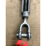 Adjustable Turnbuckle 1" Thread x 31"-49" Jaw & Jaw Clevis Galvanized Heavy Duty