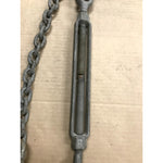 Adjustable Turnbuckle 5/8" Thread x 17.5"-26.5" Jaw & Jaw w/ Chain Galvanized