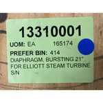 Forelliott 21″ Steam Turbine Bursting Diaphragm | Rupture Disc | Industrial