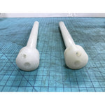 Lot of 2 OEM White Plastic Threaded Tube Rod Assemblies 12" & 12-1/2"