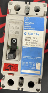 Westinghouse FDB2020 Circuit Breaker (20A 480VAC)