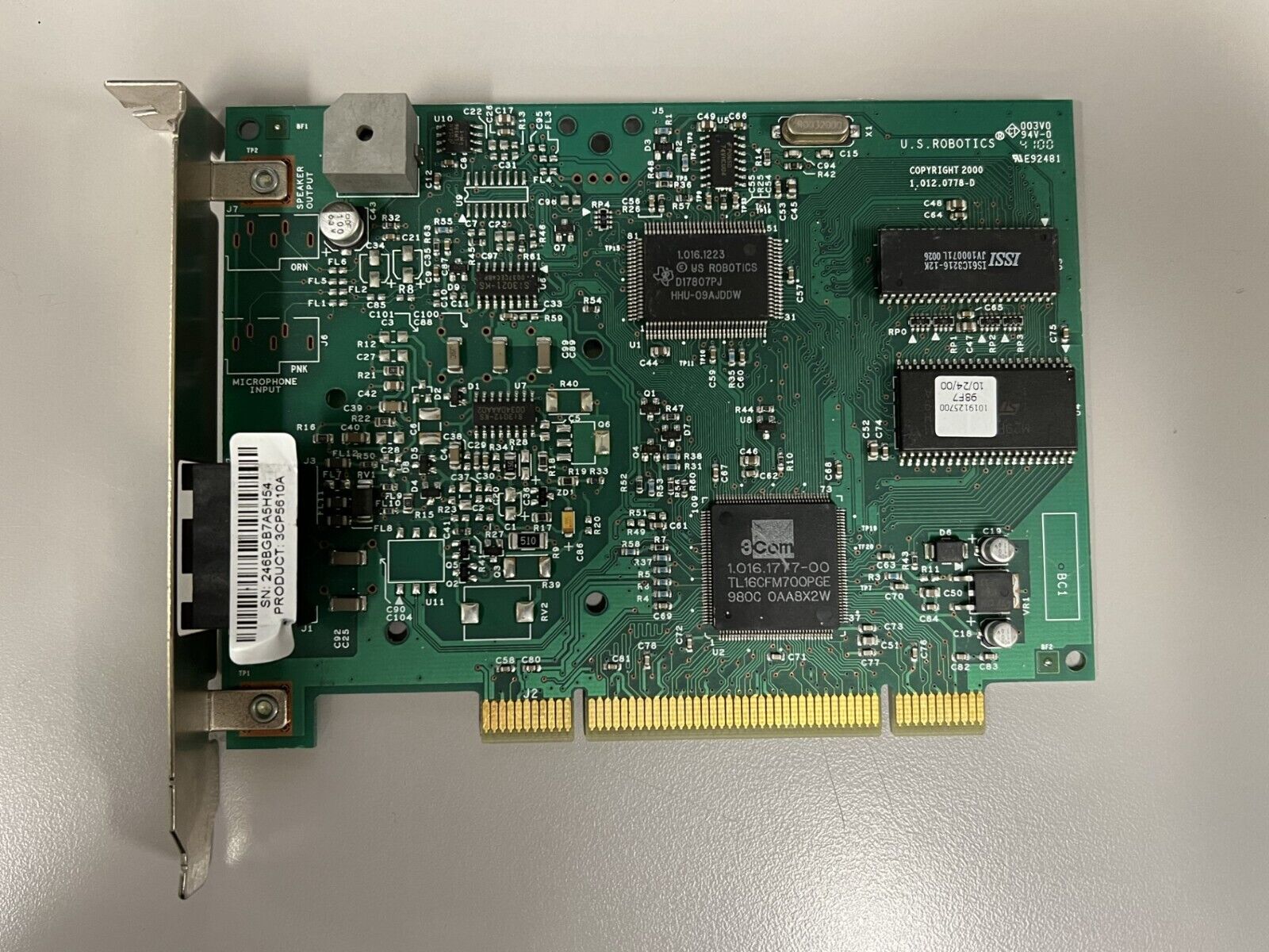 U.S Robotics 3Com Fax/Motem Card 3CP5610A