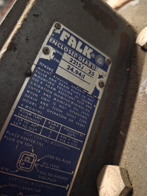 Falk Enclosed Gear Drive – Model 2215J25, Ratio 24.94:1