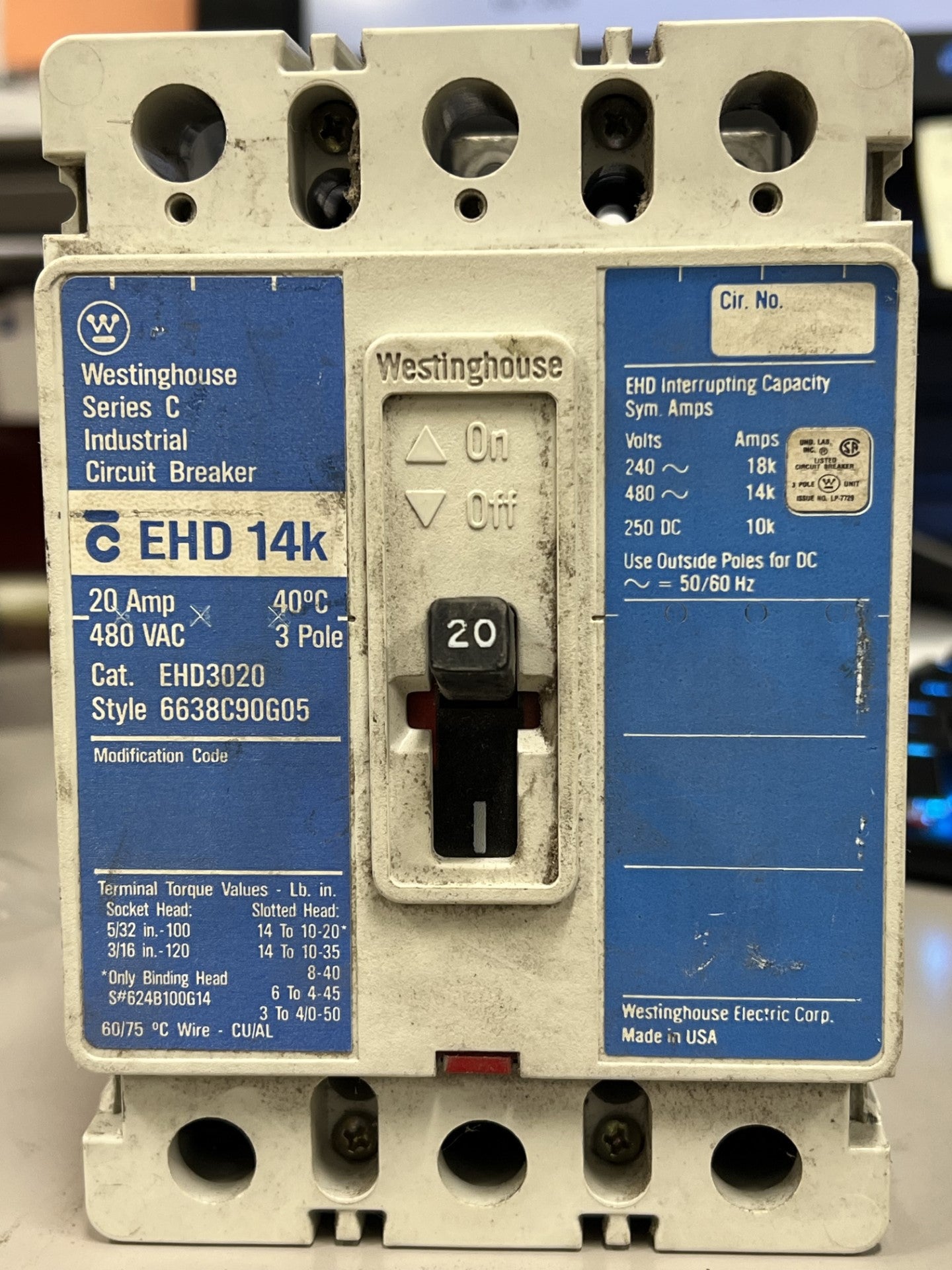 Westinghouse EHD3020 Circuit Breaker