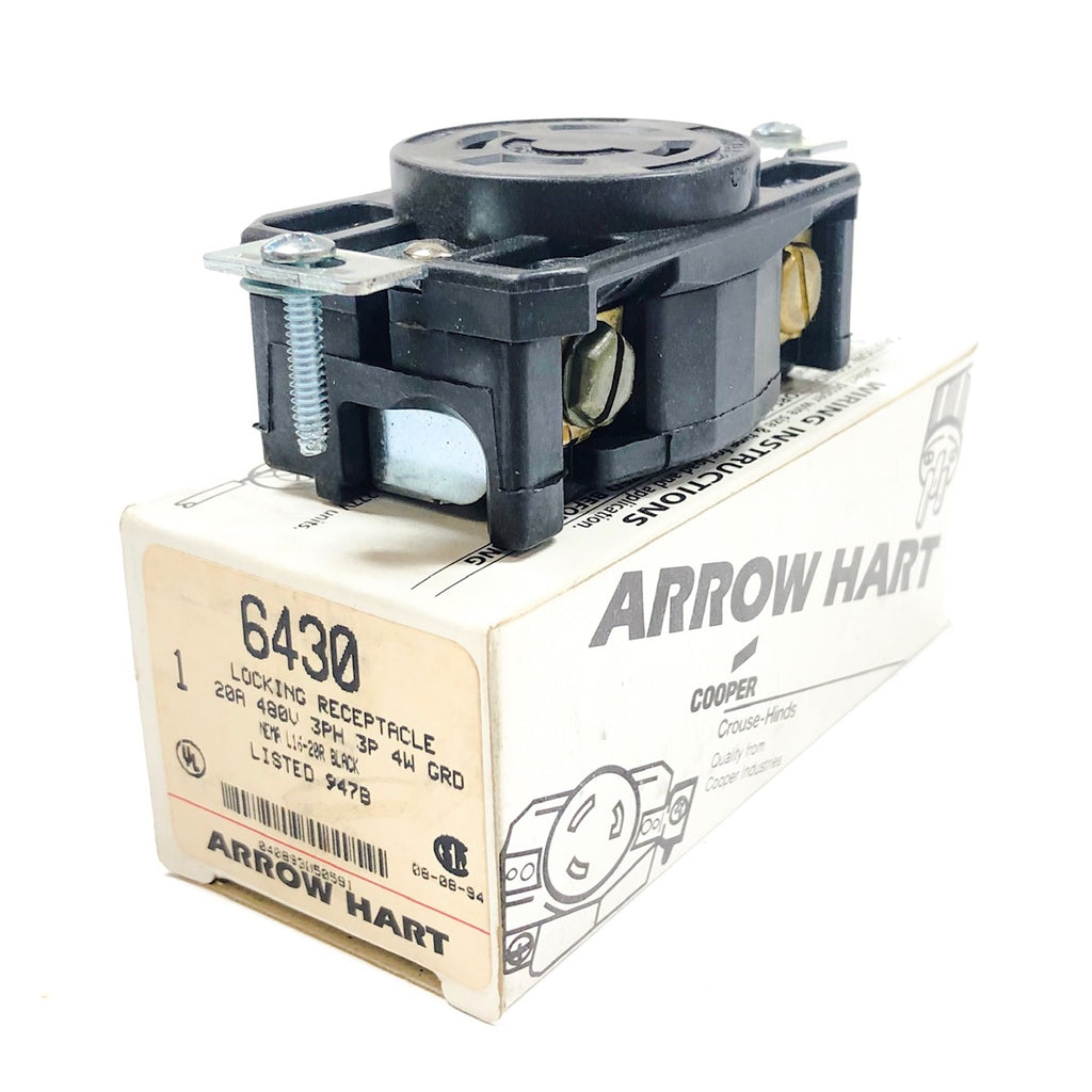 Arrow Hart Cooper Locking Receptacle 20A, 40V 6430