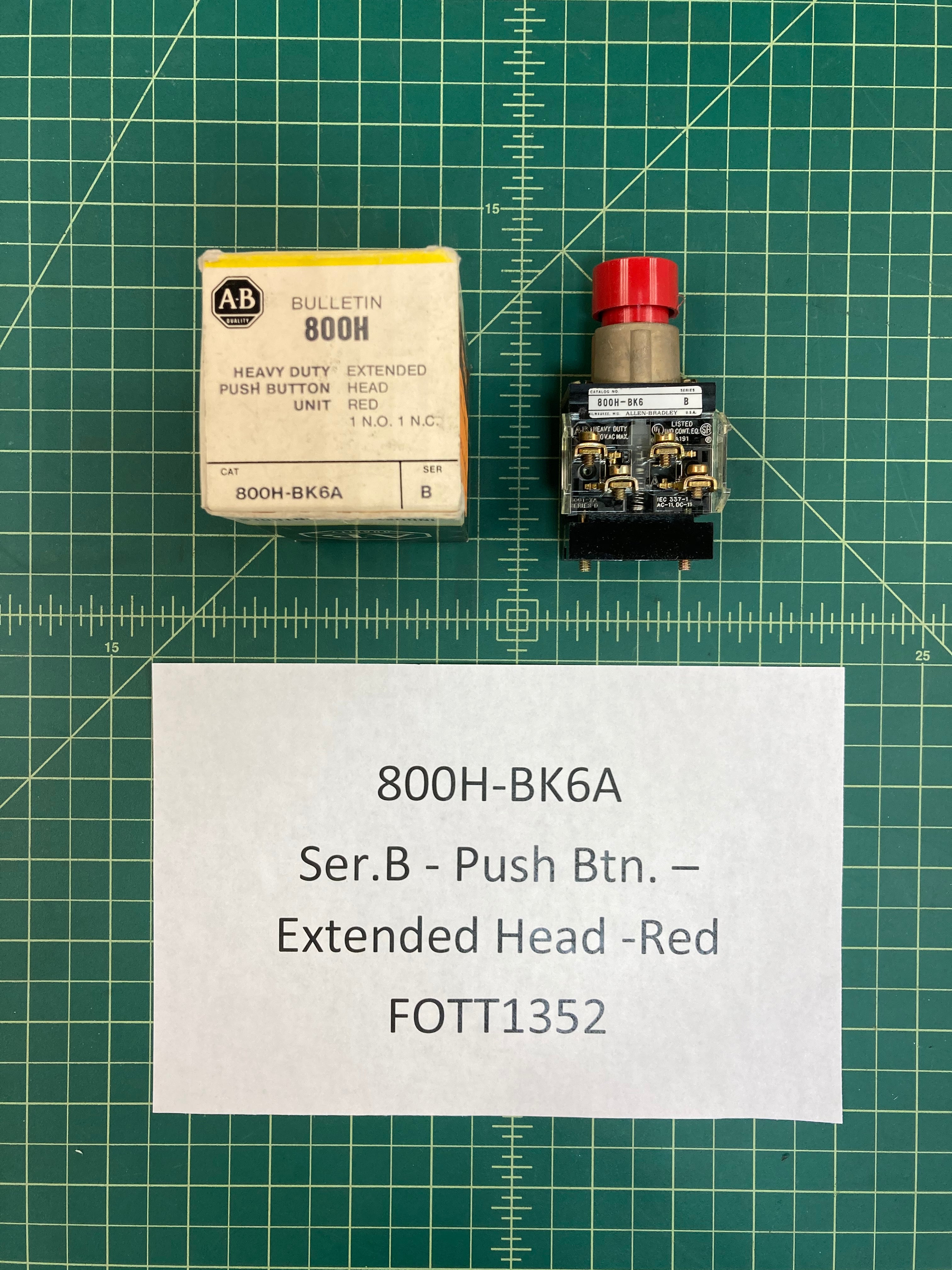 Allen Bradley 800H-BK6A Switch Push Button 800HBK6A Series B