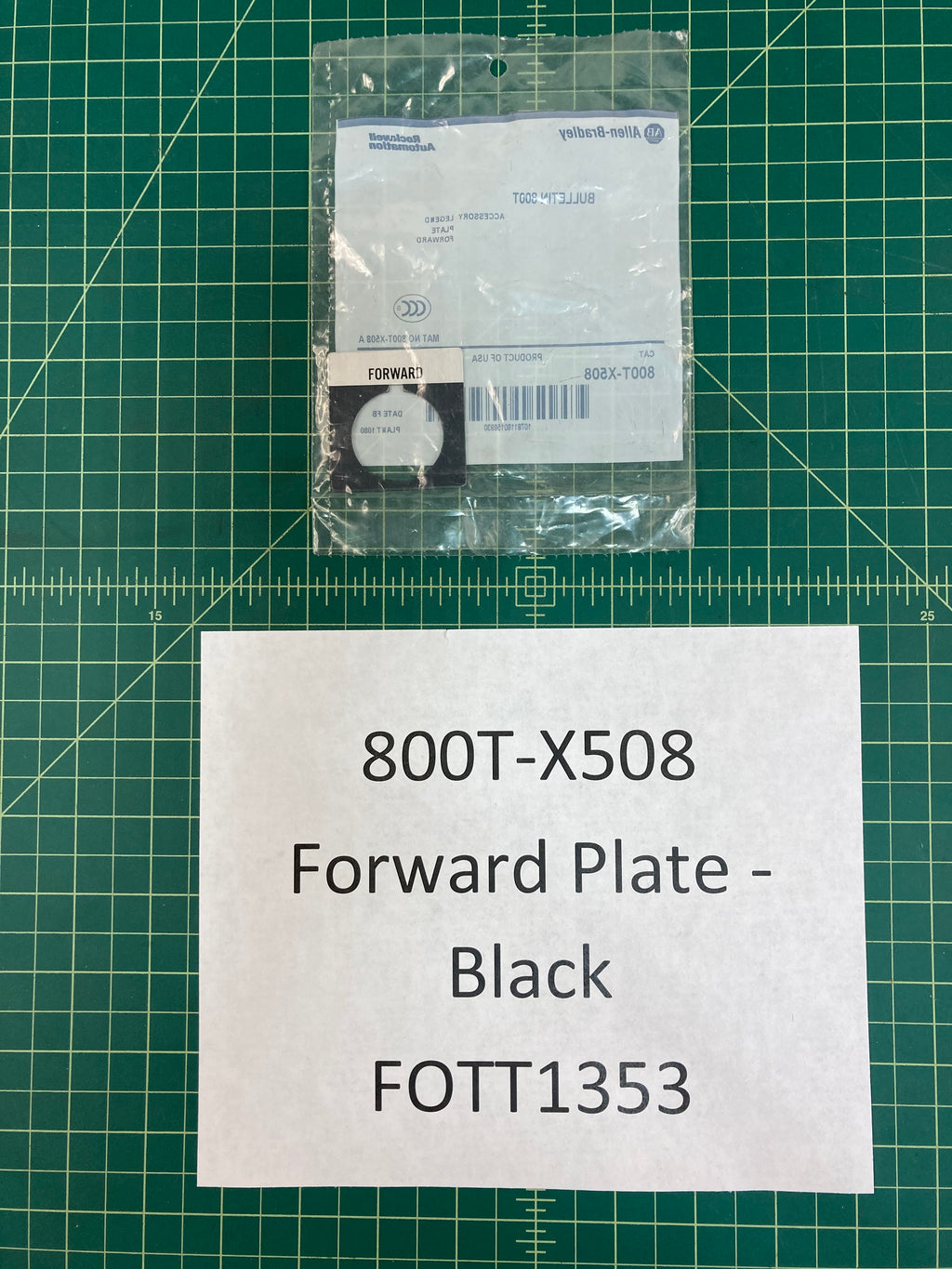 Allen-Bradley 800T-X508 Metal Push Button Legend Plate FORWARD