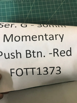 Ser. G - 30mm Momentary Push Btn. -Red