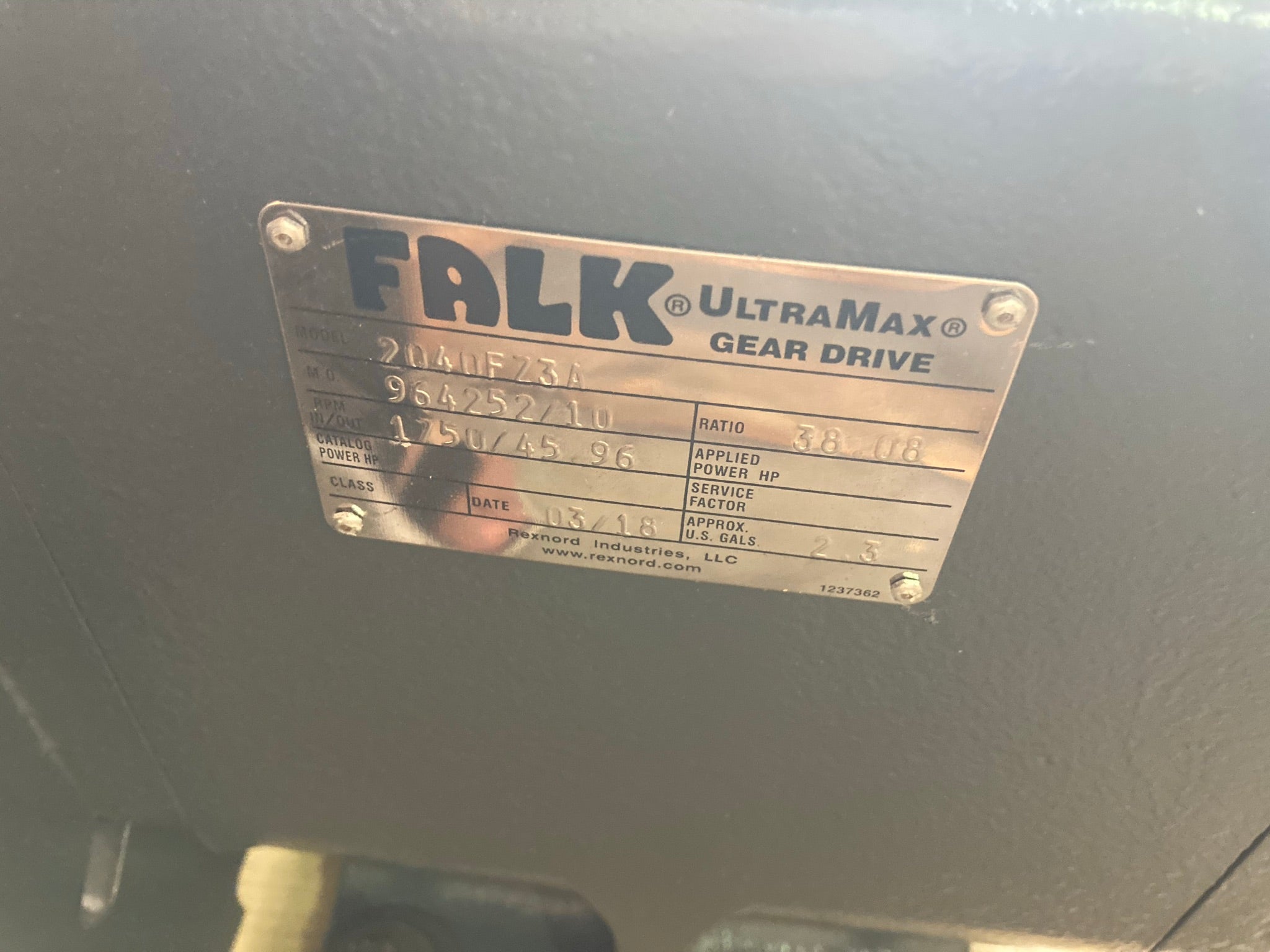 Falk Ultra Max Gear Drive 2040F23A Ratio 38.08