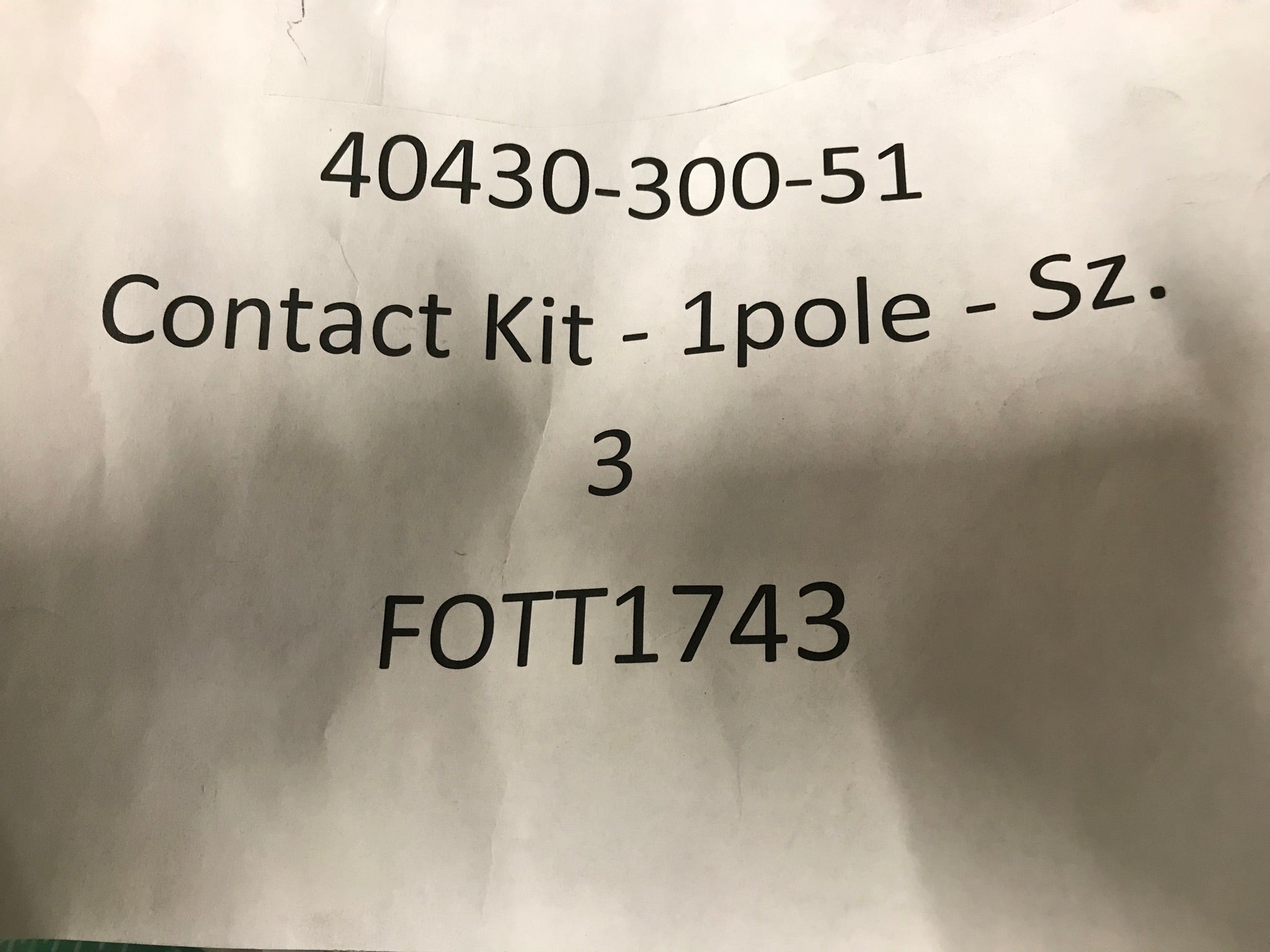 Contact Kit - 1pole - Sz. 3