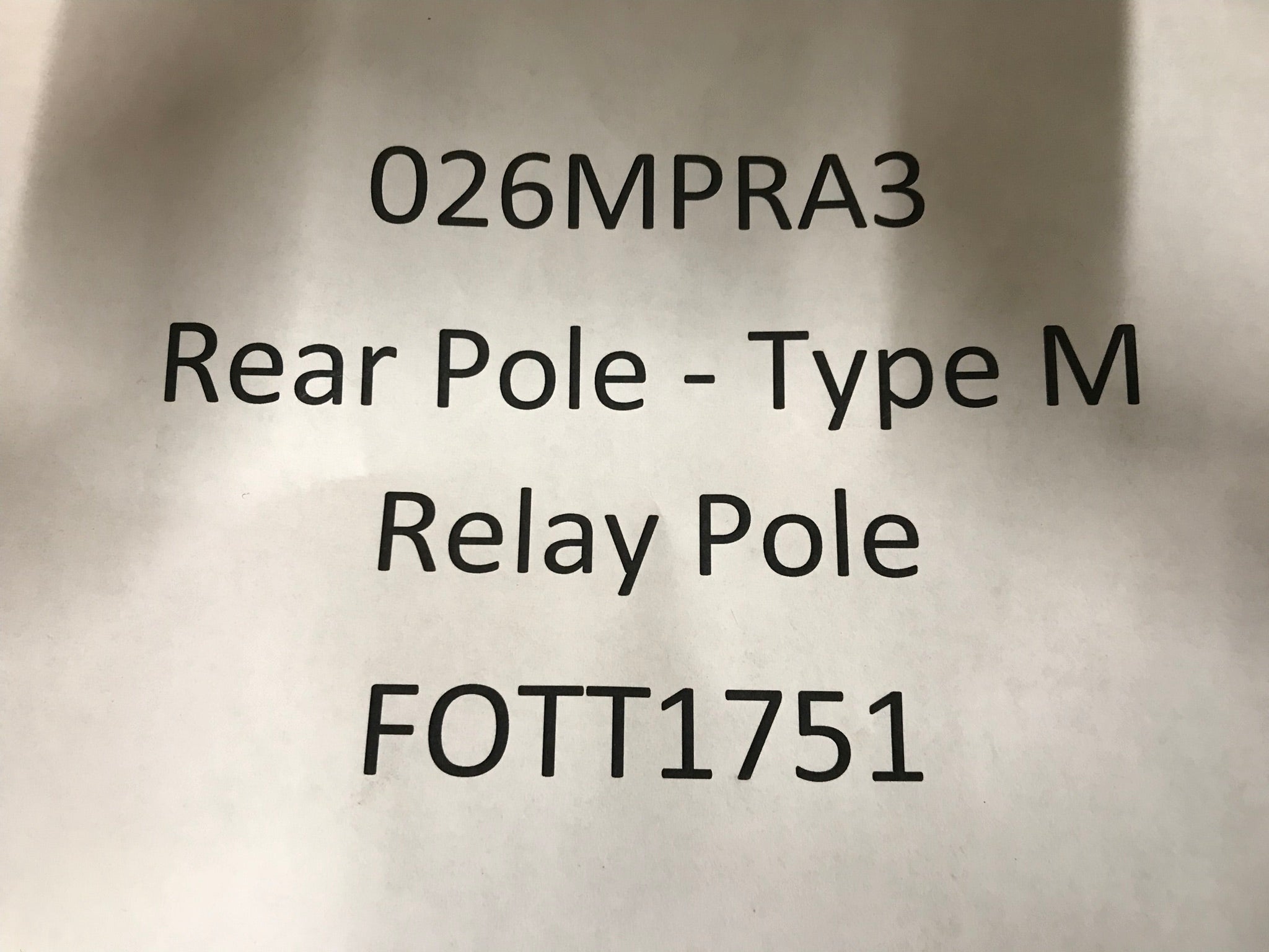 Rear Pole - Type M Relay Pole