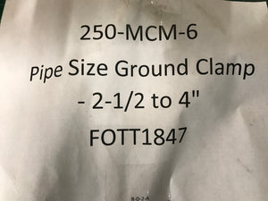 Pipe Size Ground Clamp - 2-1/2 to 4"