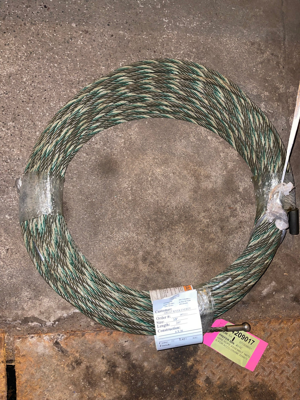 Lovegreen Material Handline WIRE ROPE ASSEMBLY, 54879-6,FOR ACCO CRANE 3330670,