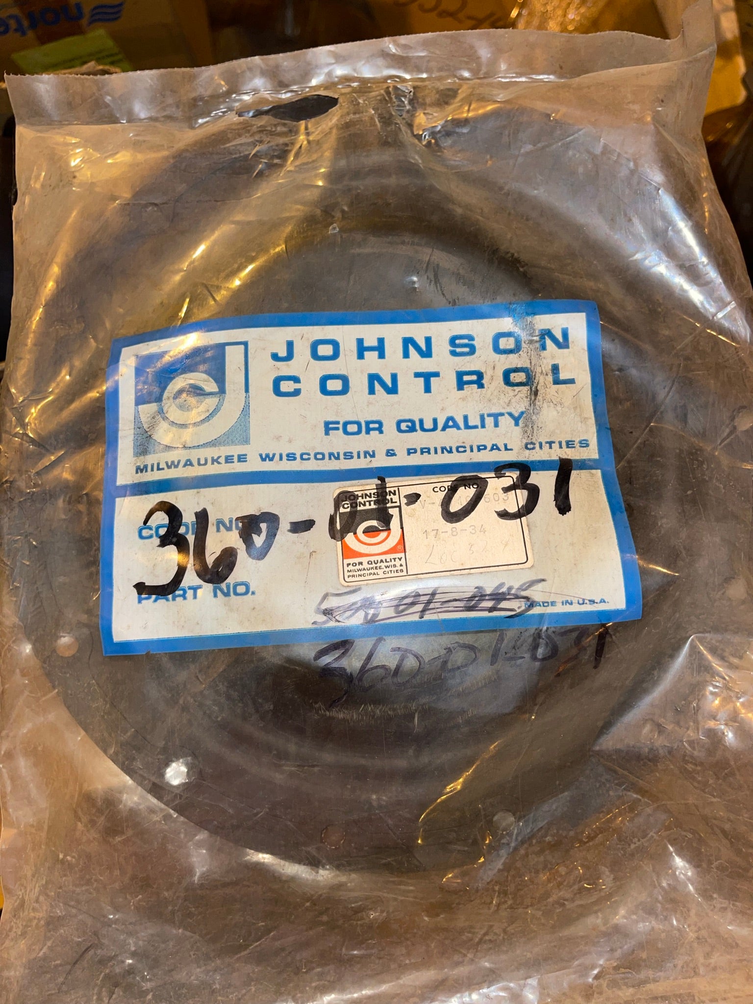 Johnson Controls DIAPHRAGM, VALVE V-4710-603