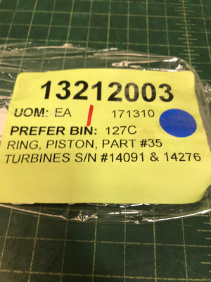 Piston Ring, Part # 35 Turbines S/N# 14091 & 14276