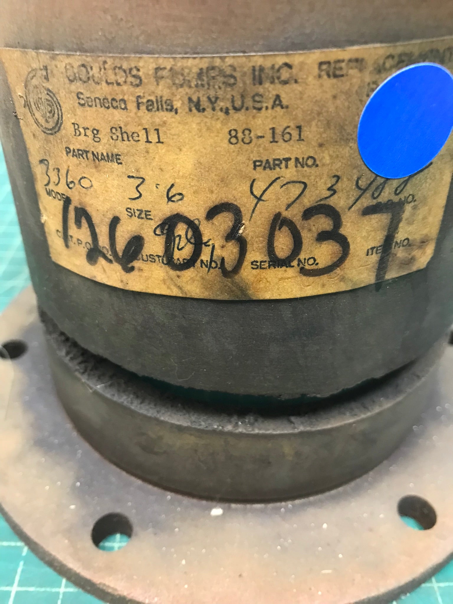 Goulds Bearing, Shell coupling end, Model 3360