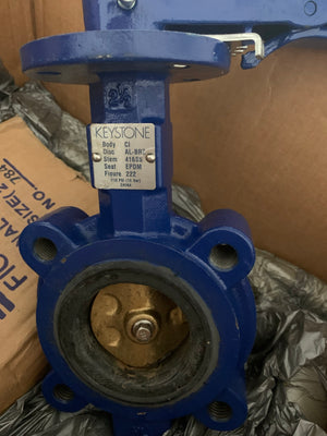 Keystone Valve 222 Series 2-1/2" Cast Iron Butterfly Valve